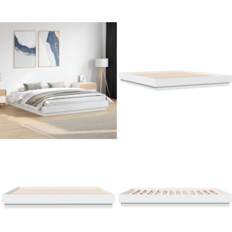 Giroletto Bianco 180x200 cm in Legno Multistrato - Letto in legno - Materasso letto