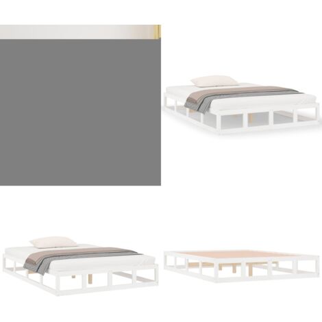 Giroletto Bianco 180x200 cm Super King in Legno Massello - Letto in legno - Letto super king