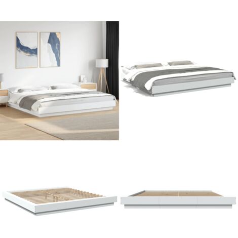 Giroletto Bianco 200x200 cm in Legno Multistrato - Materasso letto - Letto in legno