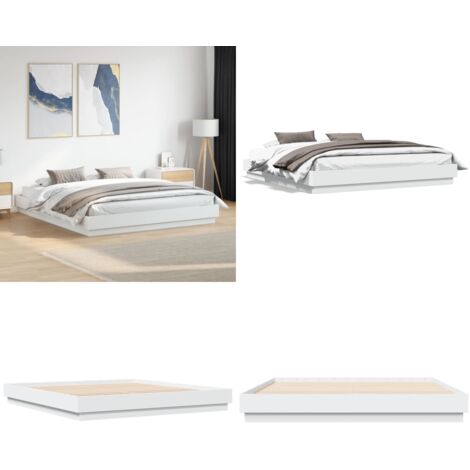 Giroletto Bianco 200x200 cm in Legno Multistrato - Materasso letto - Letto in legno
