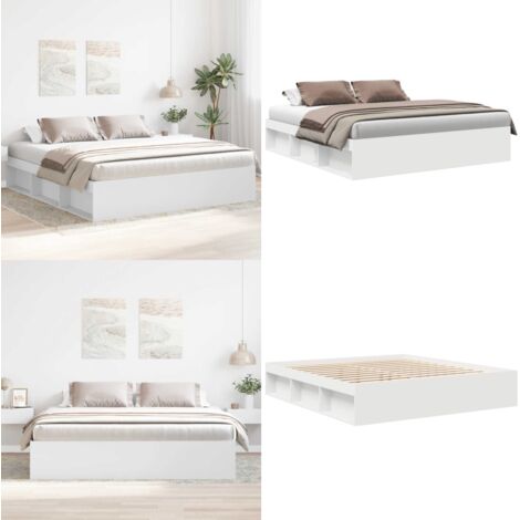 Giroletto Bianco 200x200 cm - Letto con scomparti - Letto moderno