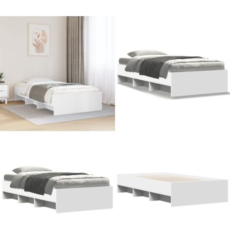 Giroletto Bianco 75x190 cm in Legno Multistrato - Letto con base a doghe - Letto in legno multistrato