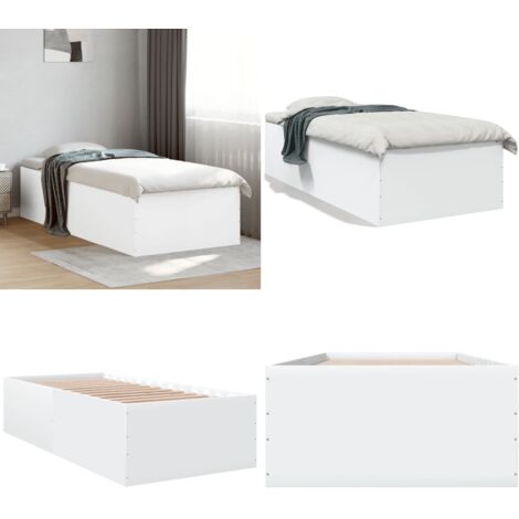 Giroletto Bianco 75x190 cm in Legno Multistrato - Letto in legno - Materasso