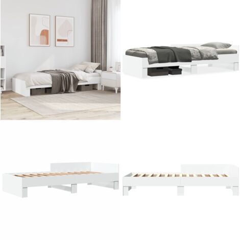 Giroletto Bianco 75x190 cm in Legno Multistrato - Letto in legno - Materasso letto
