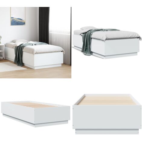 Giroletto Bianco 75x190 cm in Legno Multistrato - Letto in legno - Materasso per letto