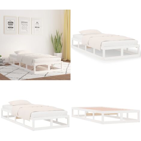 Giroletto Bianco 75x190 cm Small Single in Legno Massello - Letto singolo - Letto in compensato