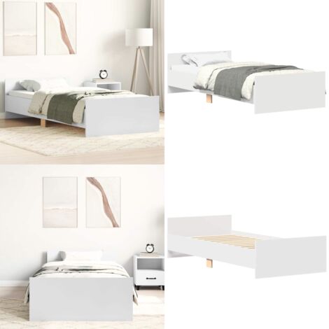 Giroletto Bianco 75x190 cm Small Single in Legno Multistrato - Letto in legno - Materasso letto