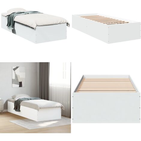 Giroletto Bianco 90x190 cm in Legno Multistrato - Letto in legno - Materasso