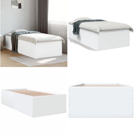 Giroletto Bianco 90x190 cm in Legno Multistrato - Letto in legno - Materasso