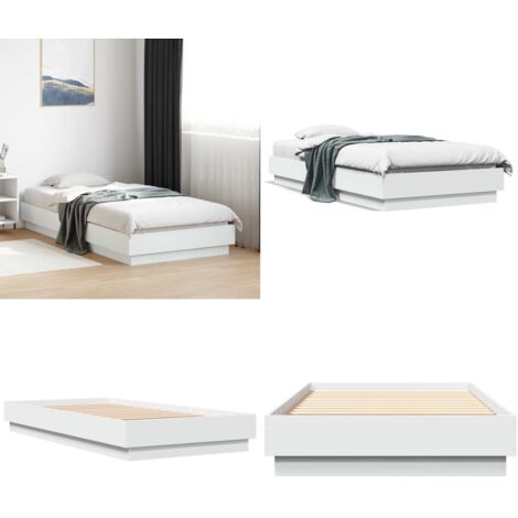 Giroletto Bianco 90x190 cm in Legno Multistrato - Letto in legno - Materasso letto
