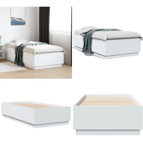 Giroletto Bianco 90x190 cm in Legno Multistrato - Letto in legno - Materasso letto