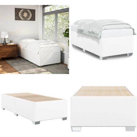 Giroletto Bianco 90x190 cm in Similpelle - Materasso - Letto