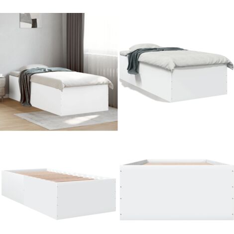 Giroletto Bianco 90x200 cm in Legno Multistrato - Letto in legno - Materasso