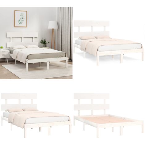 Giroletto Bianco in Legno Massello 120x200 cm - Letto in legno - Testiera per letto
