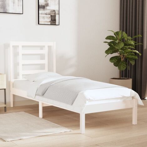 Giroletto Bianco in Legno Massello 75x190 cm Small Single vidaXL