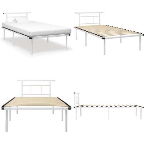 Giroletto Bianco in Metallo 100x200 cm - Letto in metallo - Letto bianco