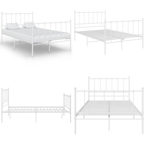 Giroletto Bianco in Metallo 120x200 cm - Letto in metallo - Letto con doghe