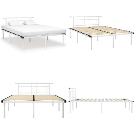 Giroletto Bianco in Metallo 140x200 cm - Letto in metallo - Letto bianco