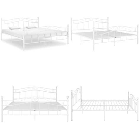 Giroletto Bianco in Metallo 180x200 cm - Letto in metallo - Letto matrimoniale