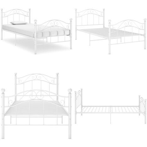 Giroletto Bianco in Metallo 90x200 cm - Letto singolo - Letto in metallo