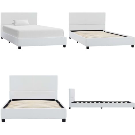 Giroletto Bianco in Similpelle 100x200 cm - Telaio letto - Letto in similpelle