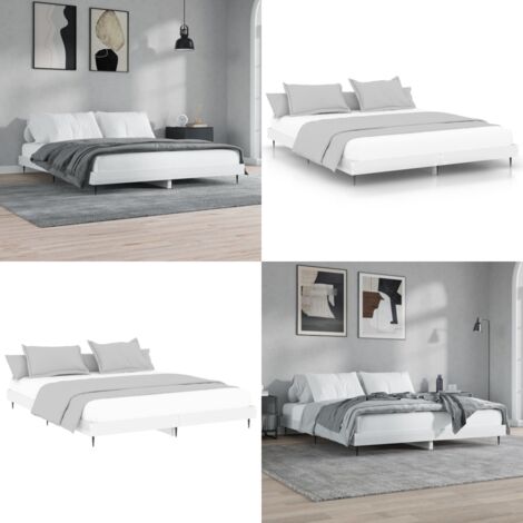 Giroletto Bianco Lucido 180x200 cm in Legno Multistrato - Letto in legno - Letto con doghe in compensato