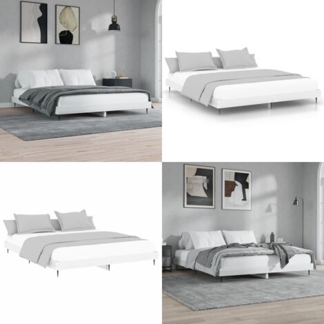 Giroletto Bianco Lucido 200x200 cm in Legno Multistrato - Letto in legno - Letto con doghe
