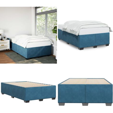 Giroletto Blu 120x190 cm in Velluto - Materasso - Letto
