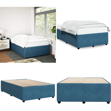 Giroletto Blu 120x190 cm in Velluto - Materasso - Letto