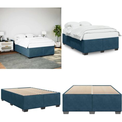 Giroletto Blu 140x190 cm in Velluto - Materasso - Letto