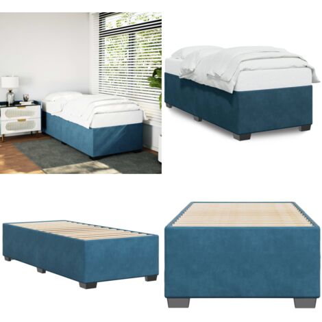 Giroletto Blu 90x190 cm in Velluto - Materasso - Letto