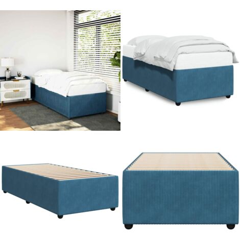 Giroletto Blu 90x200 cm in Velluto - Letto con doghe - Materasso per letto