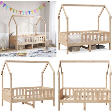 Giroletto Casetta per Bambini 70x140 cm Legno Massello di Pino - Letto a casa - Letto in legno