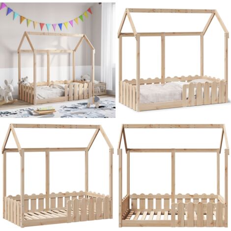 Giroletto Casetta per Bambini 70x140 cm Legno Massello di Pino - Letto a casa - Letto per bambini
