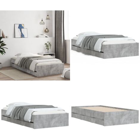 Giroletto Cassetti Grigio Cemento 75x190 cm Legno Multistrato - Cassetti letto - Letto con cassetti