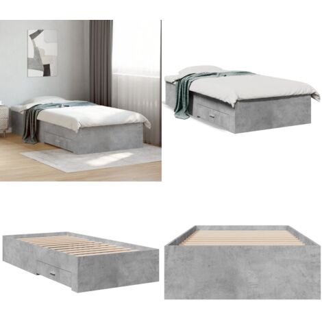 Giroletto Cassetti Grigio Cemento 75x190 cm Legno Multistrato - Cassetti letto - Letto con cassetti