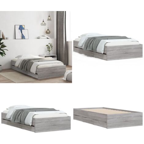 Giroletto Cassetti Grigio Sonoma 75x190 cm Legno Multistrato - Cassetti letto - Letto con cassetti