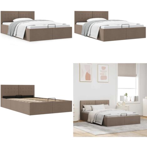 Giroletto con Contenitore Grigio Talpa in Tessuto 120x200 cm - Letto matrimoniale - Letto con vano