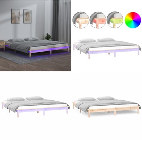 Giroletto con LED 120x200 cm in Legno Massello - Giroletto con luci LED - Giroletto con LED RGB
