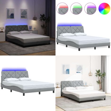 Giroletto con LED senza Materasso Grigio Chiaro 120x200 cm - Materasso - Letto con luci