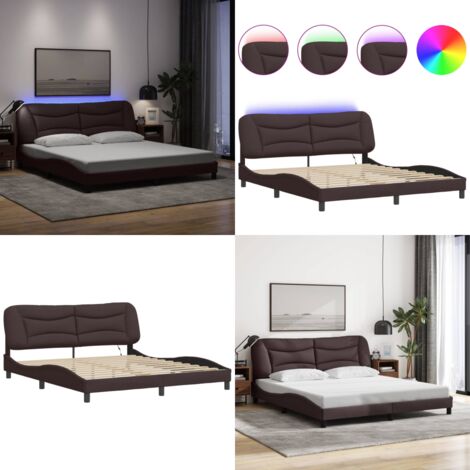 Giroletto con LED senza Materasso Hvar 180x200 cm Tessuto - Materasso - Letto con giroletto