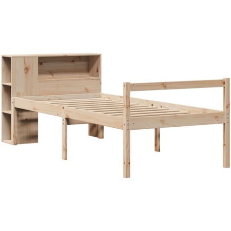 Giroletto con Libreria senza Materasso 75x190 cm in Legno Pino vidaXL