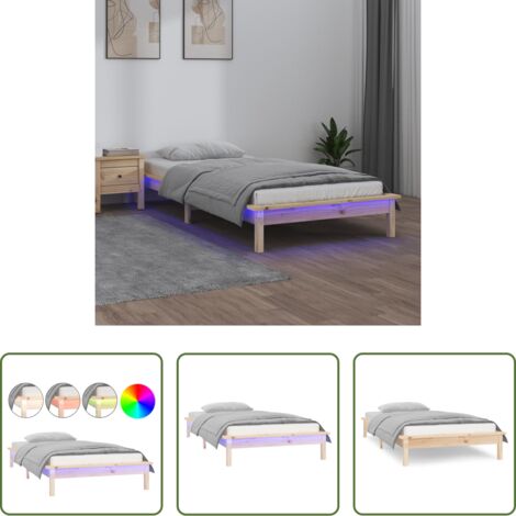 Giroletto con luci LED -  Giroletto con LED 90x200 cm in Legno Massello