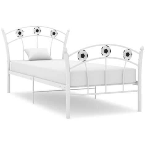 Giroletto con Motivo Calcio in Metallo Bianco 90x200 cm vidaXL