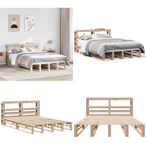 Giroletto con Testiera 120x200 cm in Legno Massello di Pino - Testiera per letto - Letto matrimoniale