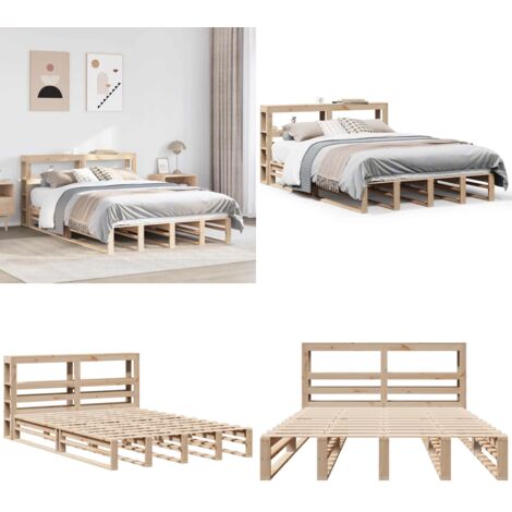 Giroletto con Testiera 140x190 cm in Legno Massello di Pino - Testiera per letto - Letto matrimoniale