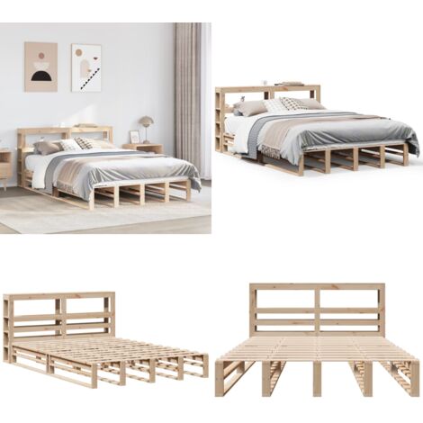 Giroletto con Testiera 140x200 cm in Legno Massello di Pino - Testiera per letto - Letto matrimoniale