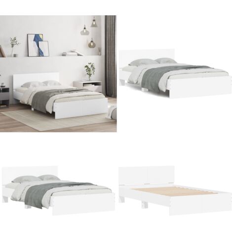 Giroletto con Testiera Bianco 120x190 cm - Testiera letto - Letto con testiera