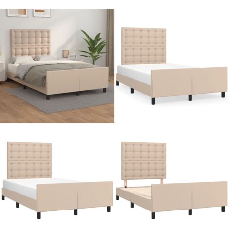 Giroletto con Testiera Cappuccino 120x200 cm in Similpelle - Testiera per letto - Letto con testiera