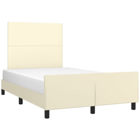 Giroletto con Testiera Crema 120x200 cm in Similpelle vidaXL